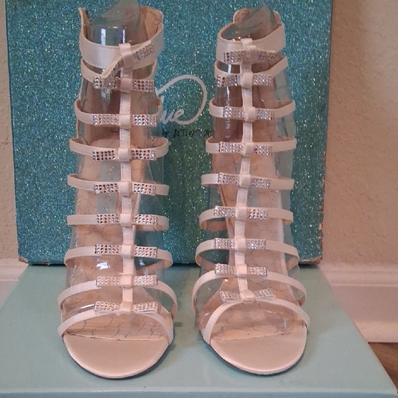 Betsey Johnson Shoes - Betsey Johnson Champagne Strappy Heels